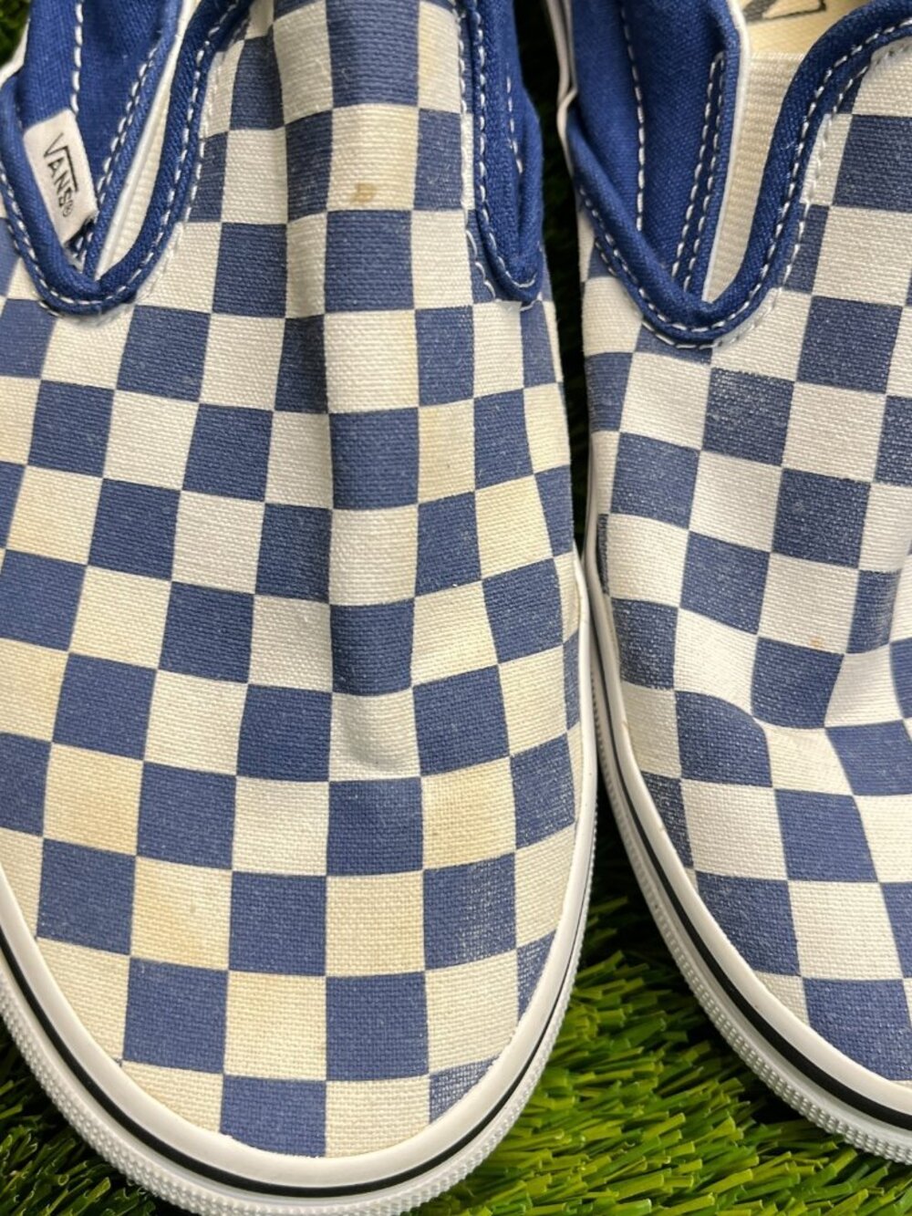 Vans Classic Slip-On Womens Size 8 Blue White Athletic Skateboard Shoes Sneakers - Picture 2 of 12